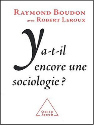 cover image of Y a-t-il encore une sociologie ?